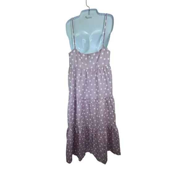 New CHARLIE HOLIDAY Anthropologie Isabella Maxi Dress Lavender White Polkadot 4 - Picture 7 of 11